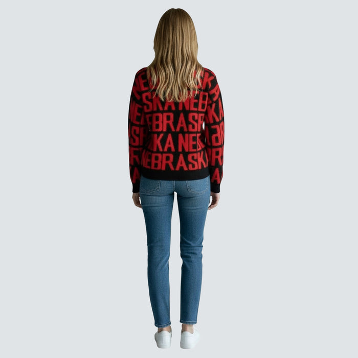 SHEA TEAM JACQUARD CARDIGAN - Univ. of Nebraska Cornhuskers