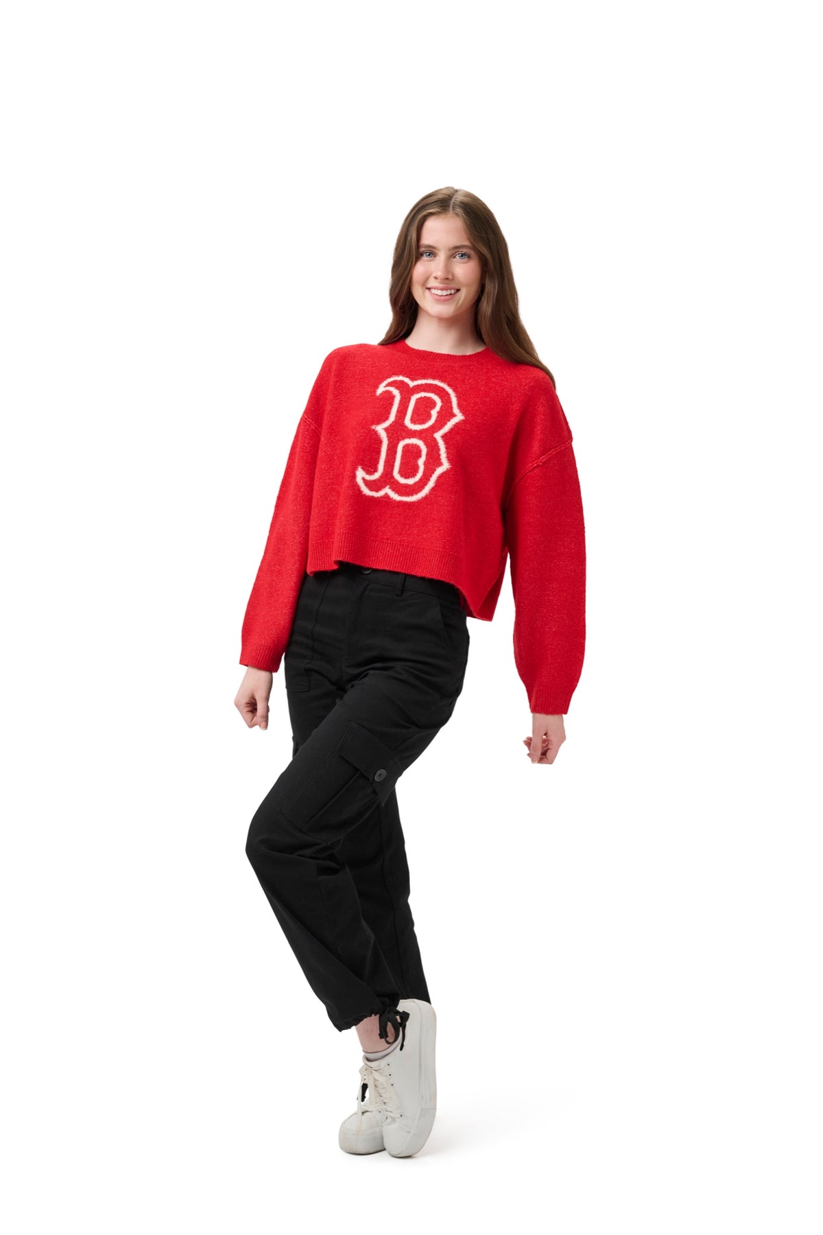 SHELLI BOXY CREW SWEATER  - Boston Red Sox