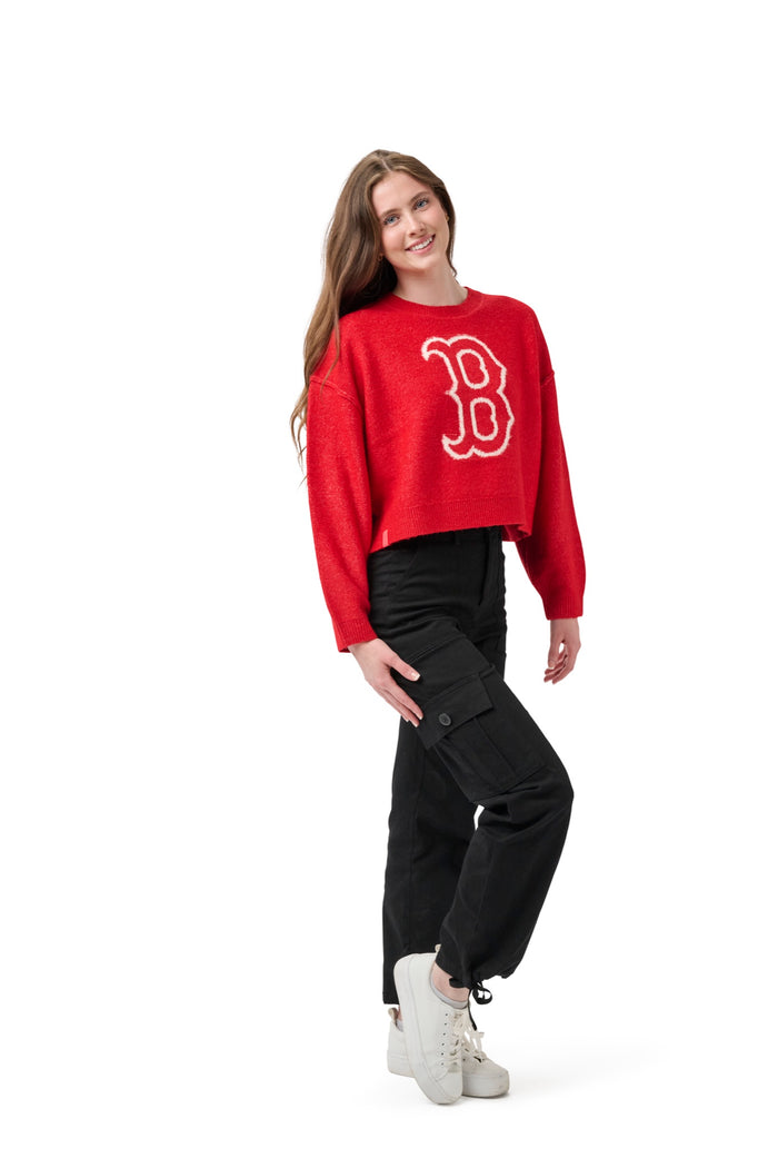 SHELLI BOXY CREW SWEATER  - Boston Red Sox