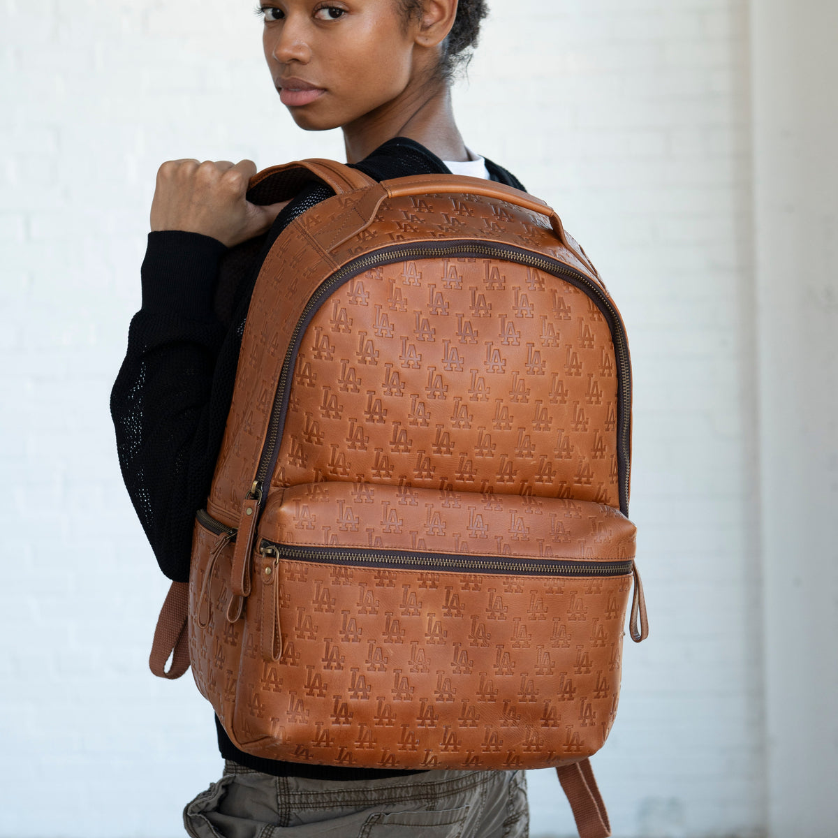 SAXAN LEATHER LAPTOP BACKPACK - Los Angeles Dodgers