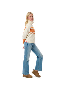 SUSAN  MIXED CABLE TURTLENECK SWEATER - New York Mets