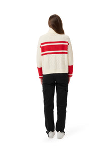SUSAN  MIXED CABLE TURTLENECK SWEATER - Philadelphia Phillies